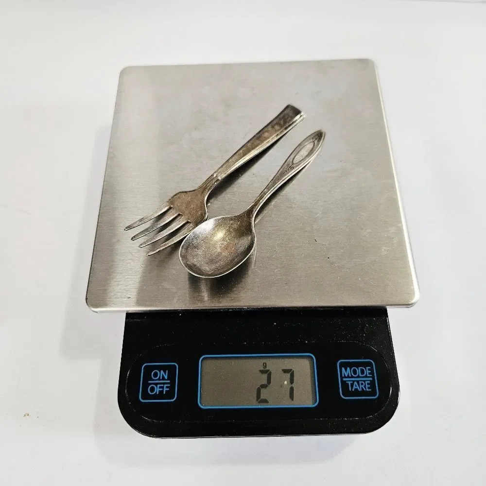 Antique Oneida New Era Community Plate Silver Children's Baby Spoon & Fork Set